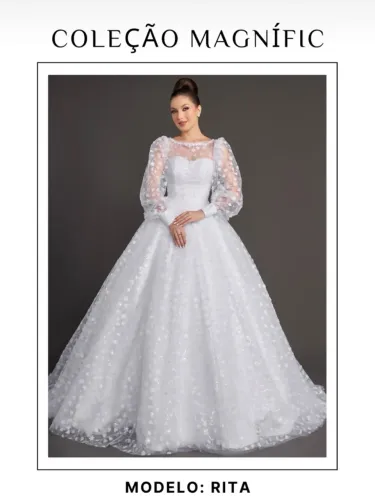 Vestido de Noiva Longo Modelo Rita - Coleção Magnífic - Dayara Oliveira