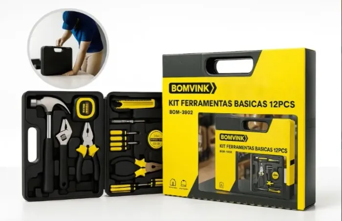Kit Ferramentas Essenciais Maleta Com 12 Peças BOM-3902 - Loja Natan Informática
