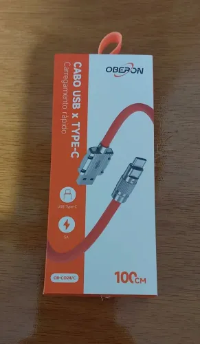 Cabo USB X Type-C Oberon - Carregamento Rápido novo Lacrado 