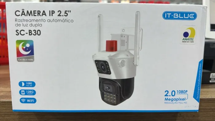 Câmera wi fi externa ip 2.5 sc-b30 full hd 1080 it-blue rastreamento automatico - novo