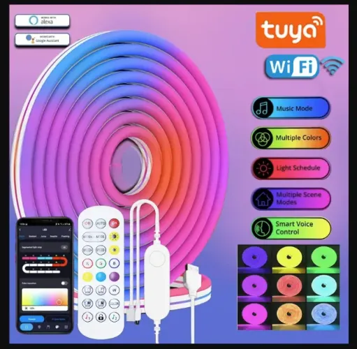 3 metros fita led rgb tuya wifi compativel com alexa