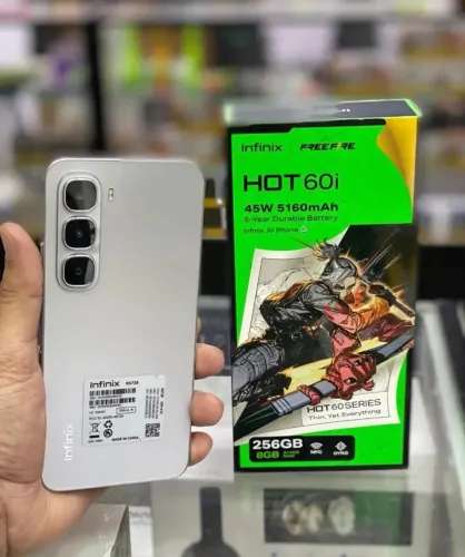 Smartphone Infinix Hot 60i Free Fire 256GB 16GB (8GB + 8GB) RAM Dual SIM Tela 6.7
