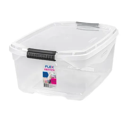 Caixa 20l organizadora tampa transparente com trava Sanremo