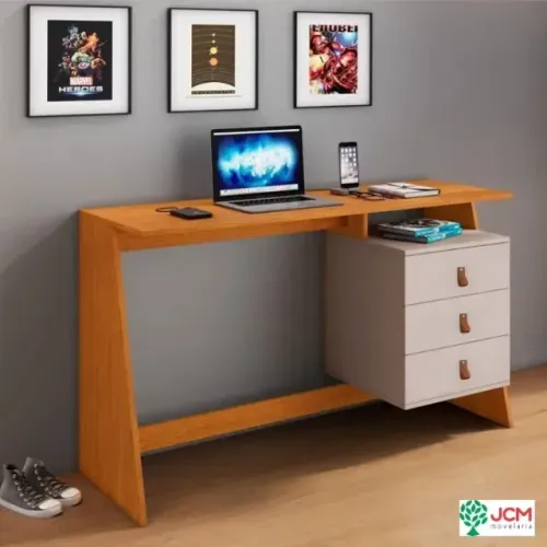 !!! FRETE GRATIS !!! Escrivaninha Gaby Cinamomo/Off Larg. 1.21m - JCM