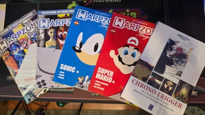 Lote 5 livros de games: Old!Gamer Chrono Trigger + Warpzone 101 Games (2) e Biografias (2)