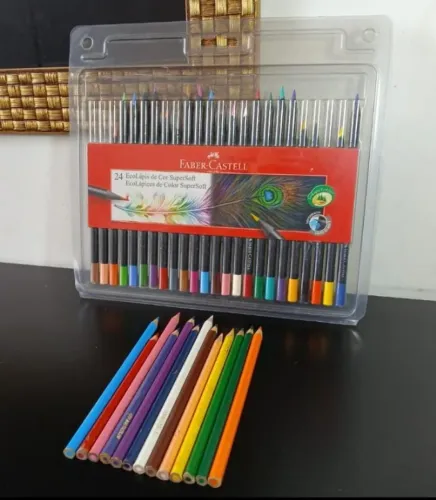 Faber Castell Super Soft 24 Cores PROFISSIONAL + LAPÍS 12 CORES +  ( 36 CORES NO TOTAL )