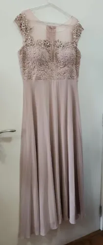 Vestido longo de festa rosa pálido Tam.44