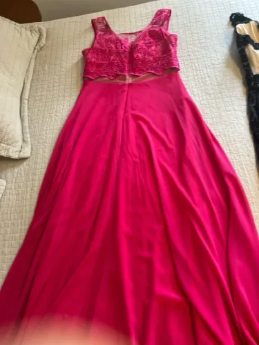 Vestido de festa longo rosa