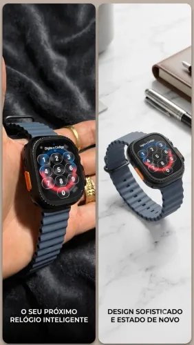 Apple Watch Ultra 3 GPS + Cellular, titânio natural de 49 mm Bracelete Ocean azul?âncora