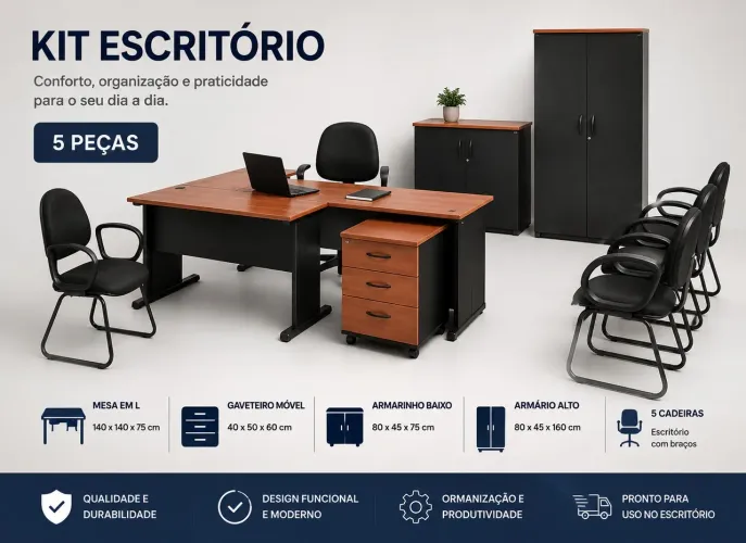 Conjunto móveis de escritório semi-novo
