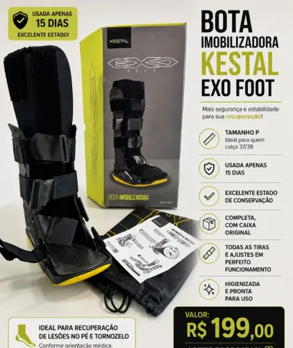 Bota Imobilizadora Kestal EXO Foot - Tamanho P (37/38) - Seminova