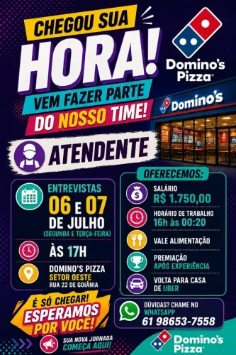 Vaga para atendente