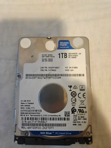 Hd 1TB - Sata - Notebook - Interno Western Digital Wd10spzx 1TB Azul