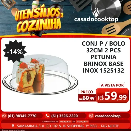 CONJ P/BOLO 32CM 2 PCS PETUNIA BRINOX BASE INOX 1525132