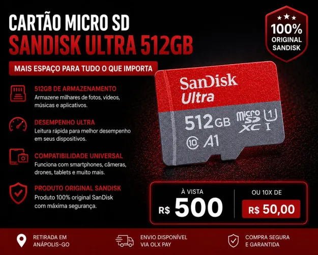 Cartão de memoria MicroSD SanDisk Ultra 512GB