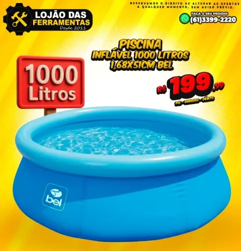 Piscina Inflável 1000 Litros 1,68x51cm Bel
