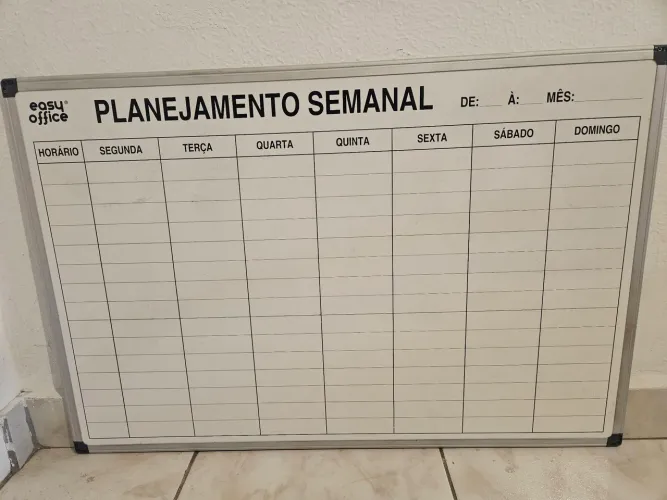 Quadro Branco de Planejamento Semanal (90x60cm)