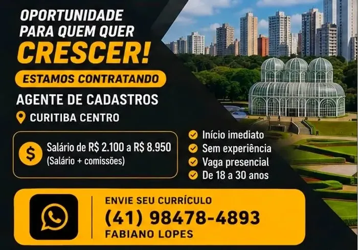 ESTAMOS CONTRATANDO AGENTES DE CADASTROS