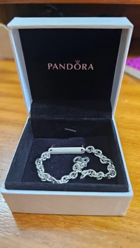 Pulseira Pandora de Elos com barra gravavel 