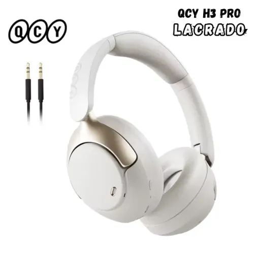 Fone Headset QCY H3 PRO Branco Bluetooth e com cancelamento de ruído -50 ANC