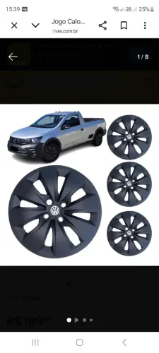 Rodas+calotas aro 15 originais saveiro robust