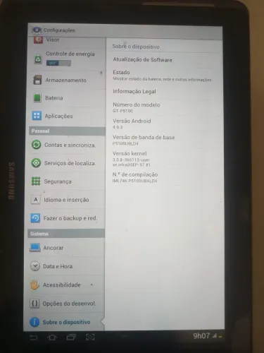 TABLET precisa de atualização 