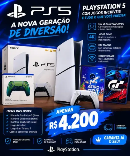 Playstation 5 slim 01 controle verde esmeralda