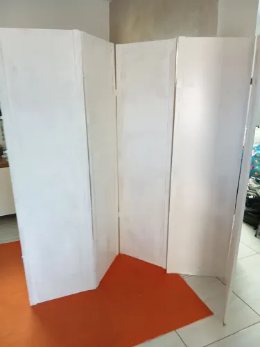 Biombo 5 folhas branco