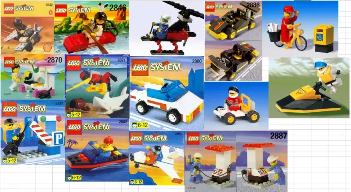 Lote de sets LEGO  SYSTEM antigos anos 90, completos sem manual e sem caixa