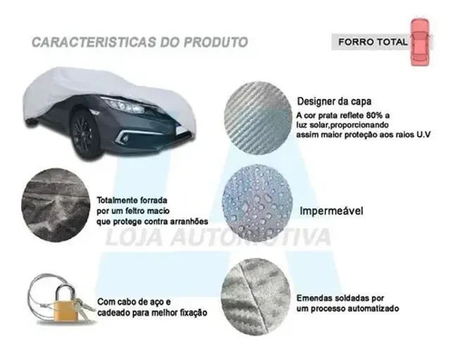 Capa Para Cobrir Carro Couro Titanium 100% Forrada Premium Nova tamanho M