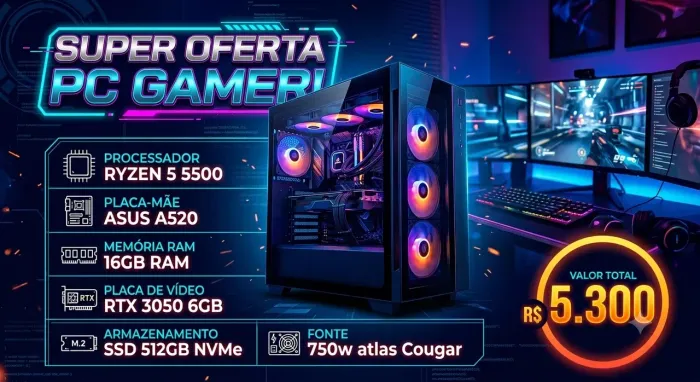 Cpu gamer Ryzen 5 / Rtx 3050