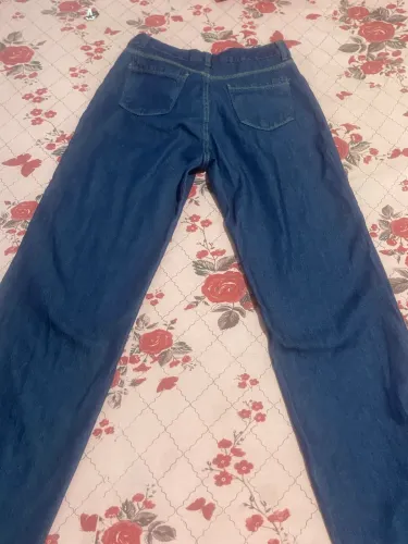 Calça wide leg azul escuro