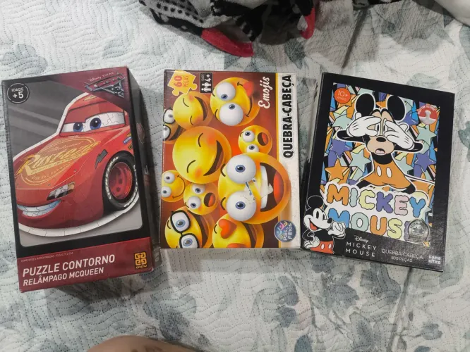 3 jogos de quebra-cabeça infantil