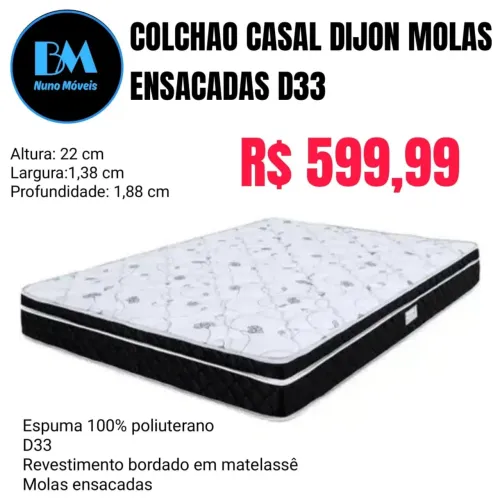 Colchão Casal Dijon molas ensacadas D33