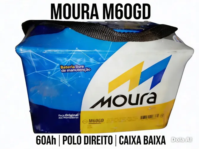Bateria 60 Amperes Moura M60GD - Serve Fiesta Ka Clio e Outros