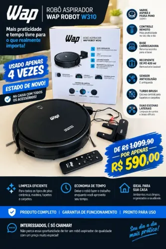 ROBÔ ASPIRADOR WAP ROBOT W310 ? ESTADO DE 0KM