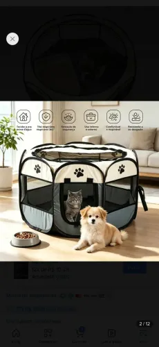 Cercado Cachorro Grande Cercadinho Pet Dobrável Portátil
