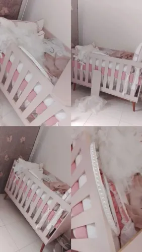 Berço de menina novinho, acompanha dossel e colchão no plástico ainda. Ele vira caminha