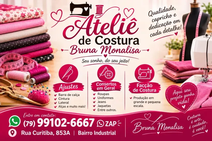 Costureira,de reformas e facção de roupas