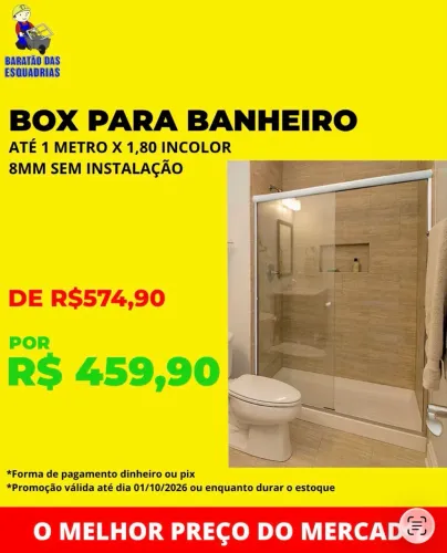 BOX PARA BANHEIRO - Promoção! 