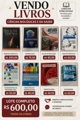 Lote de livros ciências biológicas e da saúde