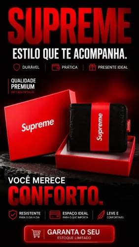 Carteira supreme preta