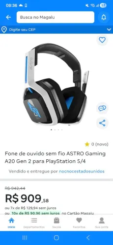 Headset astro a20 sem fio