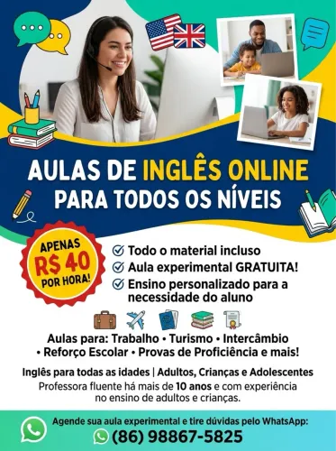 Aulas de inglês online!