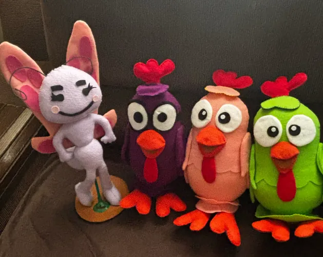 Kits de personagens em feltro - galinha pintadinha, patrulha canina, fazendinha e Alice