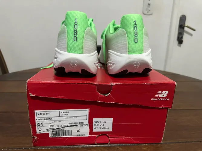 Tênis New Balance 1080 V14 Original Novo N46 - Verde Água / Corrida