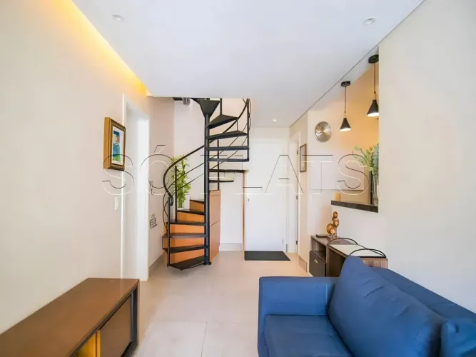 Duplex mobiliado 141m² no Morumbi, 1 suíte, 2 vagas, lazer completo no Andalus
