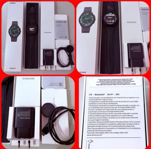 Relógio Original Samsung Galaxy Watch6 Topo de linha NFC Aferição Pressão Cartão 18X
