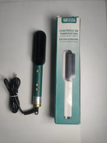 Escova alisadora bbg com regulagem de temperatura bivolt nova 