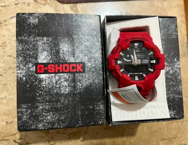 Relogio De Pulso Casio G-shock Ga7004adr Correia Vermelho Bisel Vermelho Fundo Preto